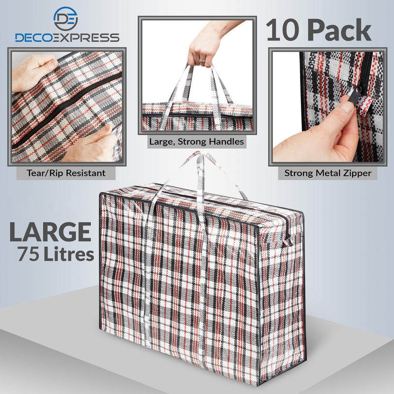 Laundry Bag Heavy Duty Storage Bags - Pack of 10