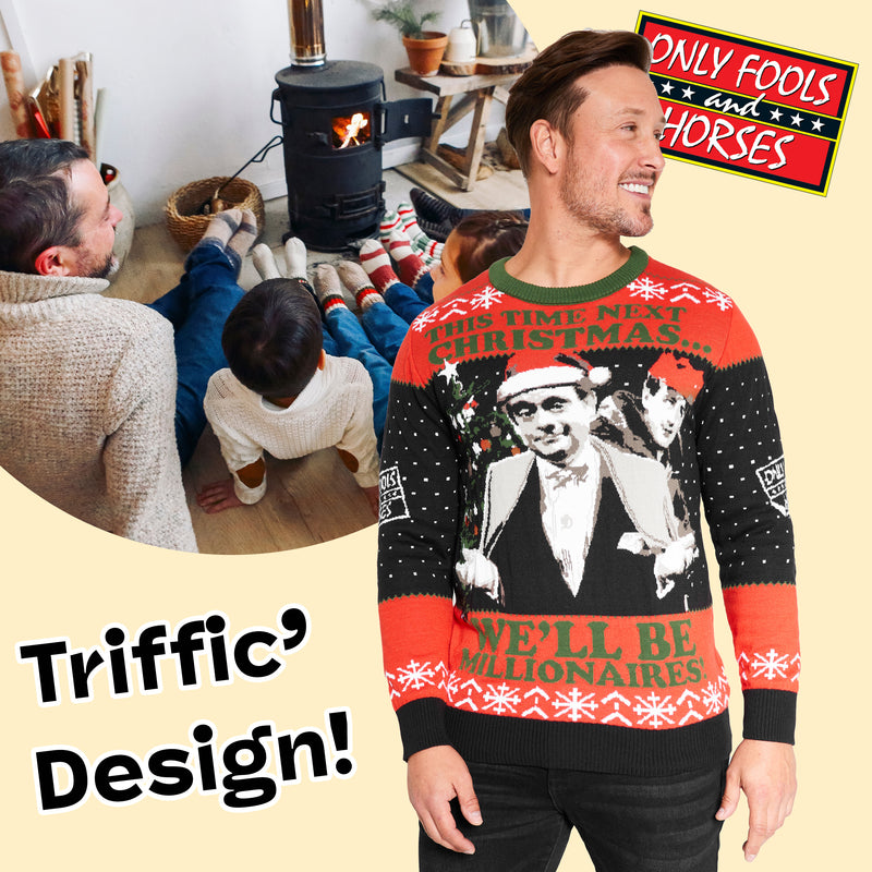 Only Fools and Horses Christmas Jumper for Men - Black/Red - Get Trend