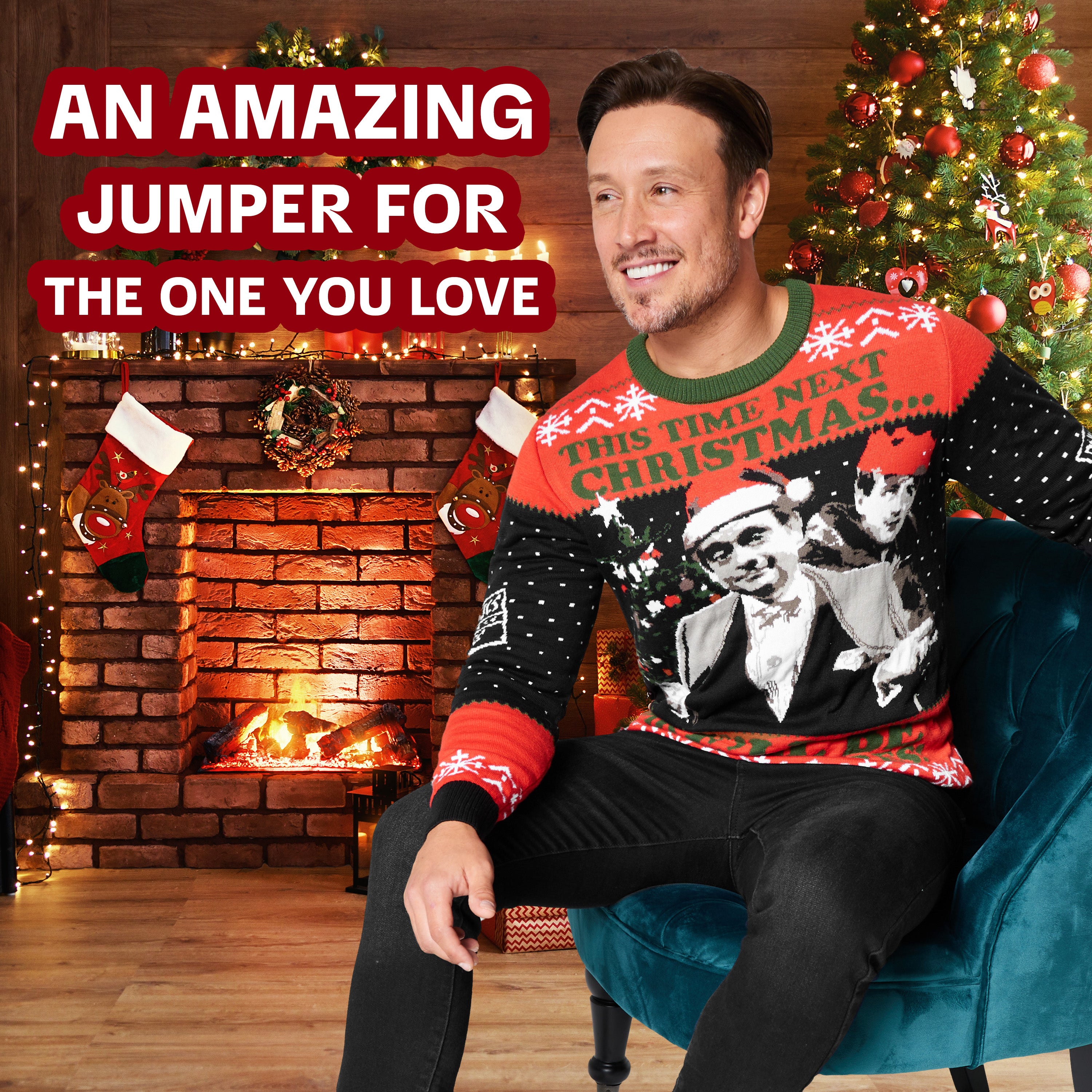 Only Fools and Horses Christmas Jumper for Men - Black/Red - Get Trend