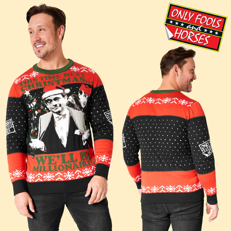 Only Fools and Horses Christmas Jumper for Men - Black/Red - Get Trend