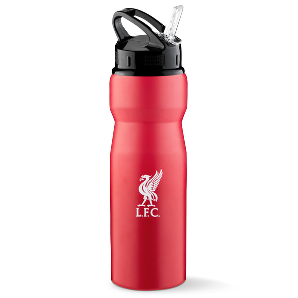 Liverpool FC Water Bottle with Straw - Metal Water Bottle for Football Fans