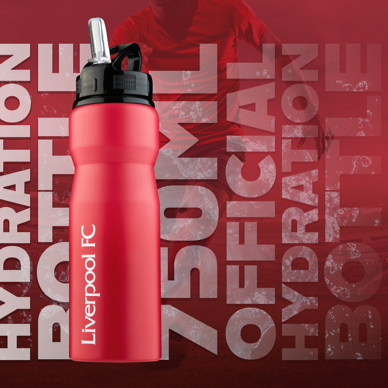 Liverpool FC Water Bottle with Straw - Metal Water Bottle for Football Fans - Get Trend