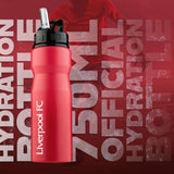 Liverpool FC Water Bottle with Straw - Metal Water Bottle for Football Fans Sports Work School Gym Liverpool Gifts for Men
