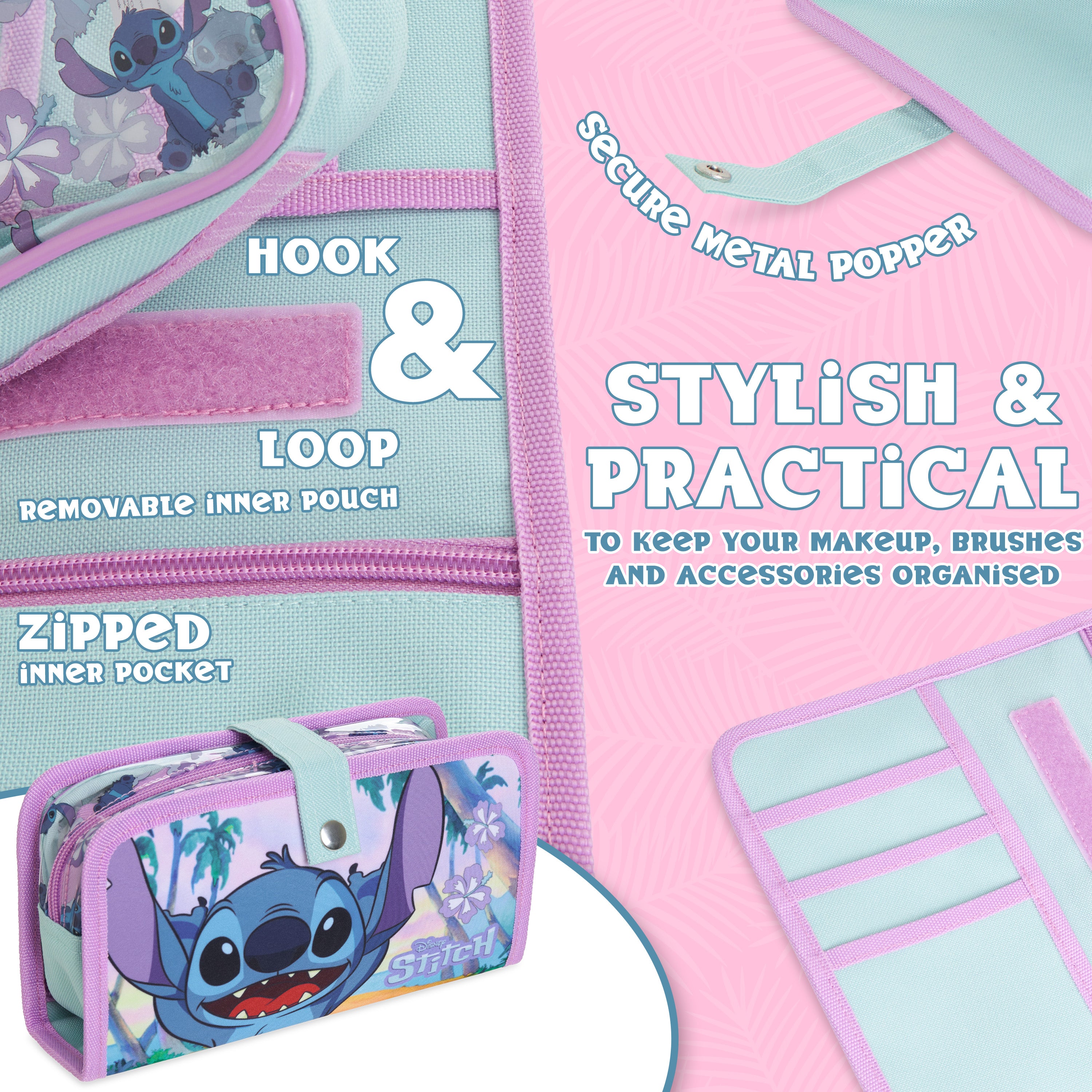 Disney Stitch Make Up Bag - Travel Cosmetics Bag - Get Trend