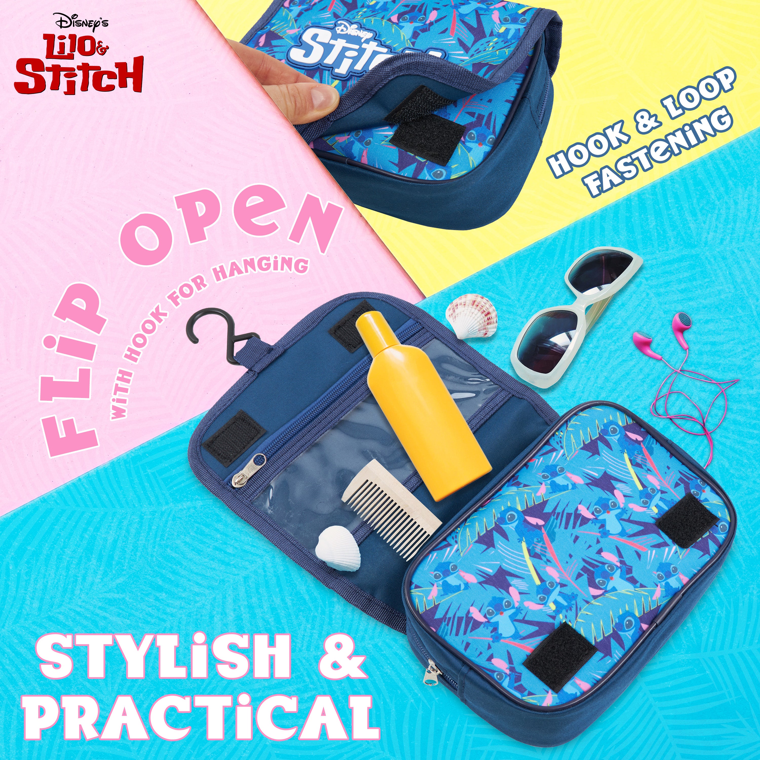 Disney Stitch Hanging Toiletry Bags for Women Teenagers Girls Minnie Mouse Cosmetic Bag - Get Trend