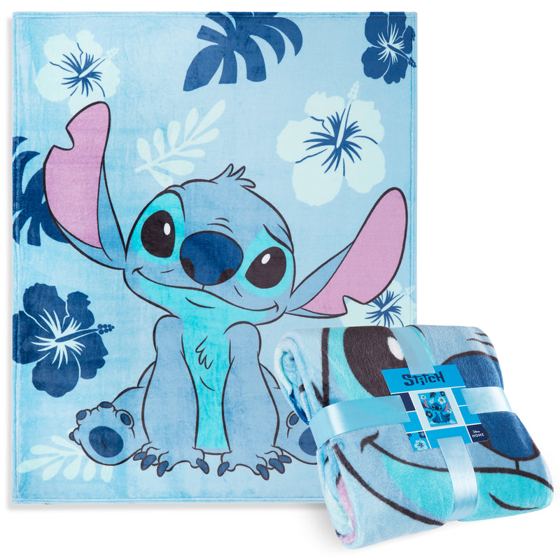 Disney Stitch Fleece Blanket Super Soft Blanket - Light Blue Stitch