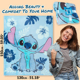 Disney Stitch Fleece Bed Blanket Soft Cosy Bed Throw Bedroom Decor Plush Throw