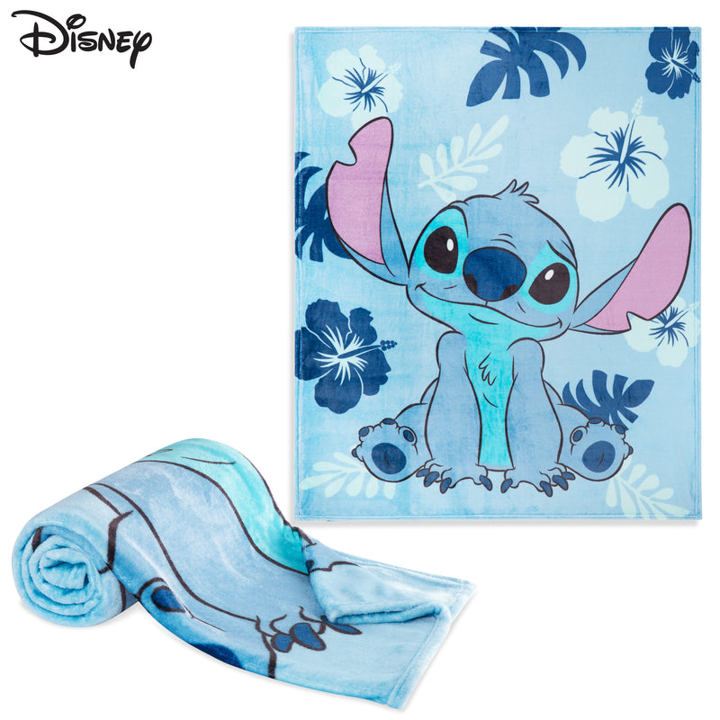 Disney Stitch Fleece Blanket Super Soft Blanket - Light Blue Stitch