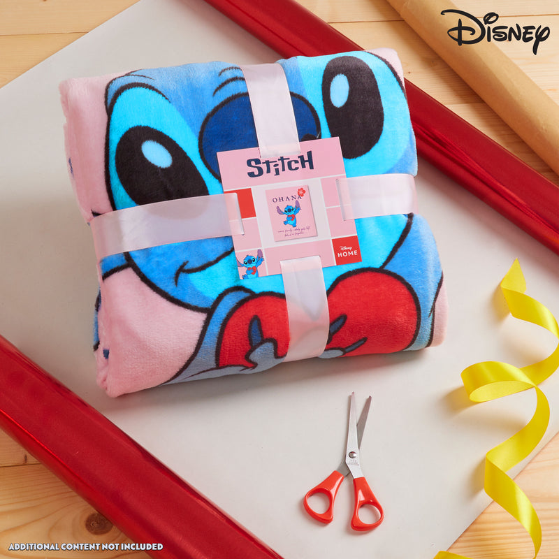 Disney Stitch Fleece Blanket Super Soft Blanket - Pink Stitch