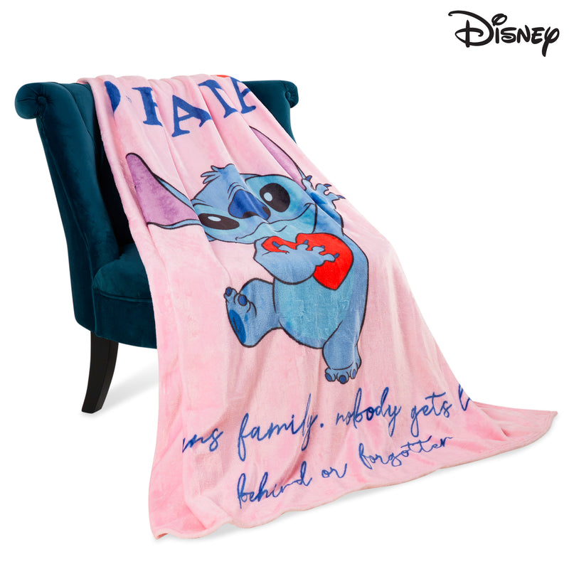 Disney Stitch Fleece Blanket Super Soft Blanket - Pink Stitch