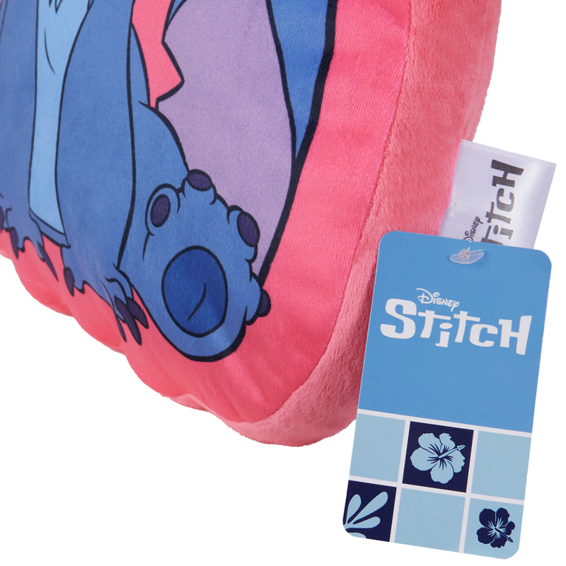 Disney Cushions, 3D Plush Cushions for Sofa or Bed - Blue/Pink Stitch