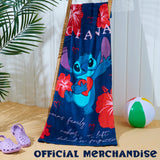 Disney Beach Towel for Kids, 100% Cotton quick drying 70 x140cml (Blue/Red Stitch)