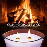 DECO EXPRESS Scented Candles, Crackle Wick Candle Long Burning Double Wick Ellipse