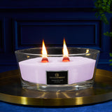 DECO EXPRESS Scented Candles, Crackle Wick Candle Long Burning Double Wick Ellipse