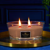 DECO EXPRESS Scented Candles, Crackle Wick Candle Long Burning Double Wick Ellipse