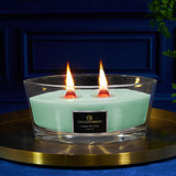 DECO EXPRESS Scented Candles, Crackle Wick Candle Long Burning Double Wick Ellipse