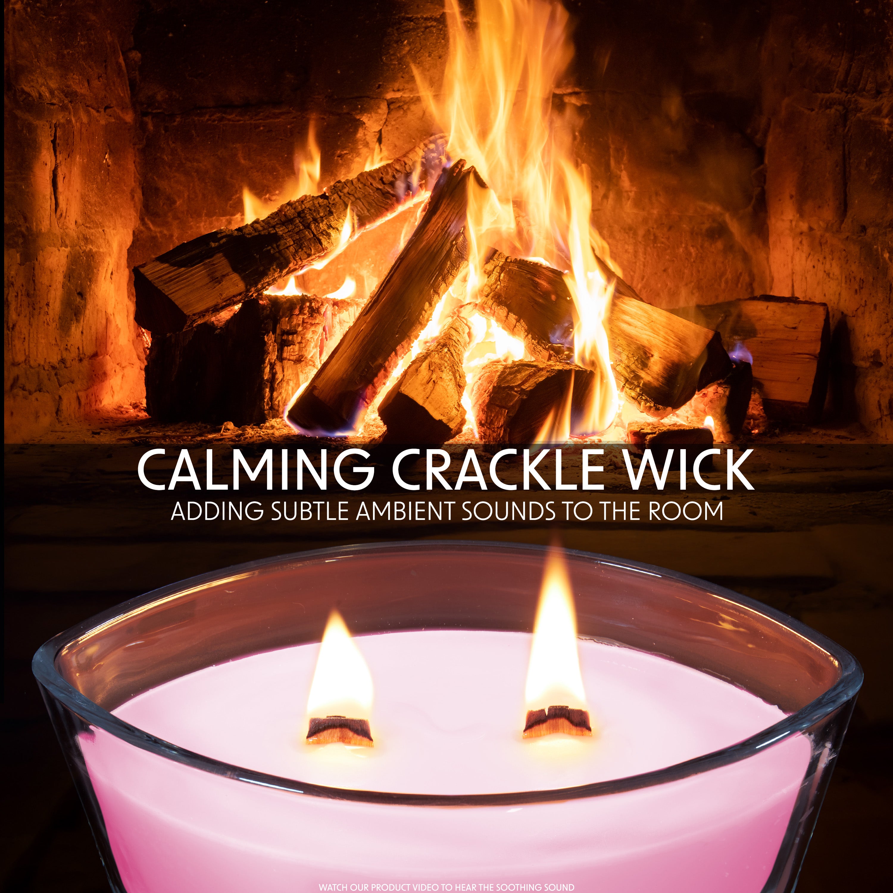 DECO EXPRESS Scented Double Wick Crackle Candle z