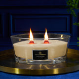 DECO EXPRESS Scented Candles, Crackle Wick Candle Long Burning Double Wick Ellipse