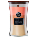 DECO EXPRESS Scented Candles with 3 Layer Scent Trilogy Crackle Wick Candle Long Burning Hourglass Candle Calming Home Decor Housewarming Gifts (Toasted Marshmallows/Clementine Spice/Log Fire)