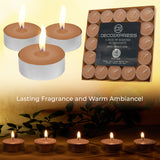 DECO EXPRESS Tealight Candles Multipack of 200, 100, 50, 25 or 24, Burning Time 4, 8 or 10 Hours - Tea Lights Candles