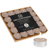 DECO EXPRESS Tealight Candles Multipack of 200, 100, 50, 25 or 24, Burning Time 4, 8 or 10 Hours - Tea Lights Candles