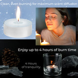 DECO EXPRESS Tealight Candles Multipack of 200, 100, 50, 25 or 24, Burning Time 4, 8 or 10 Hours - Tea Lights Candles