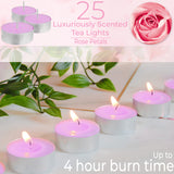 DECO EXPRESS Tealight Candles Multipack of 200, 100, 50, 25 or 24, Burning Time 4, 8 or 10 Hours - Tea Lights Candles