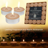 DECO EXPRESS Tealight Candles Multipack of 200, 100, 50, 25 or 24, Burning Time 4, 8 or 10 Hours - Tea Lights Candles