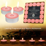 DECO EXPRESS Tealight Candles Multipack of 200, 100, 50, 25 or 24, Burning Time 4, 8 or 10 Hours - Tea Lights Candles