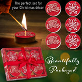 DECO EXPRESS Christmas Tealight Candle Set, Multipack of 6, with 6 Hours Burning Time Festive Xmas Decor Unscented (Red 6 Pack)