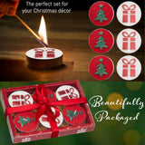 DECO EXPRESS Christmas Tealight Candle Set, Multipack of 6 with 6 Hours Burning Time Festive Xmas Decor Unscented (Red/White 6 Pack)