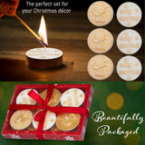 DECO EXPRESS Christmas Tealight Candle Set, Multipack of 6 with 6 Hours Burning Time Festive Xmas Decor Unscented (White/Gold 6 Pack)