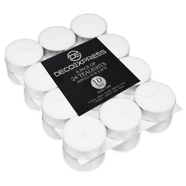 Deco Express Tealight Candles Multipack - White 24/10 Hour - Get Trend