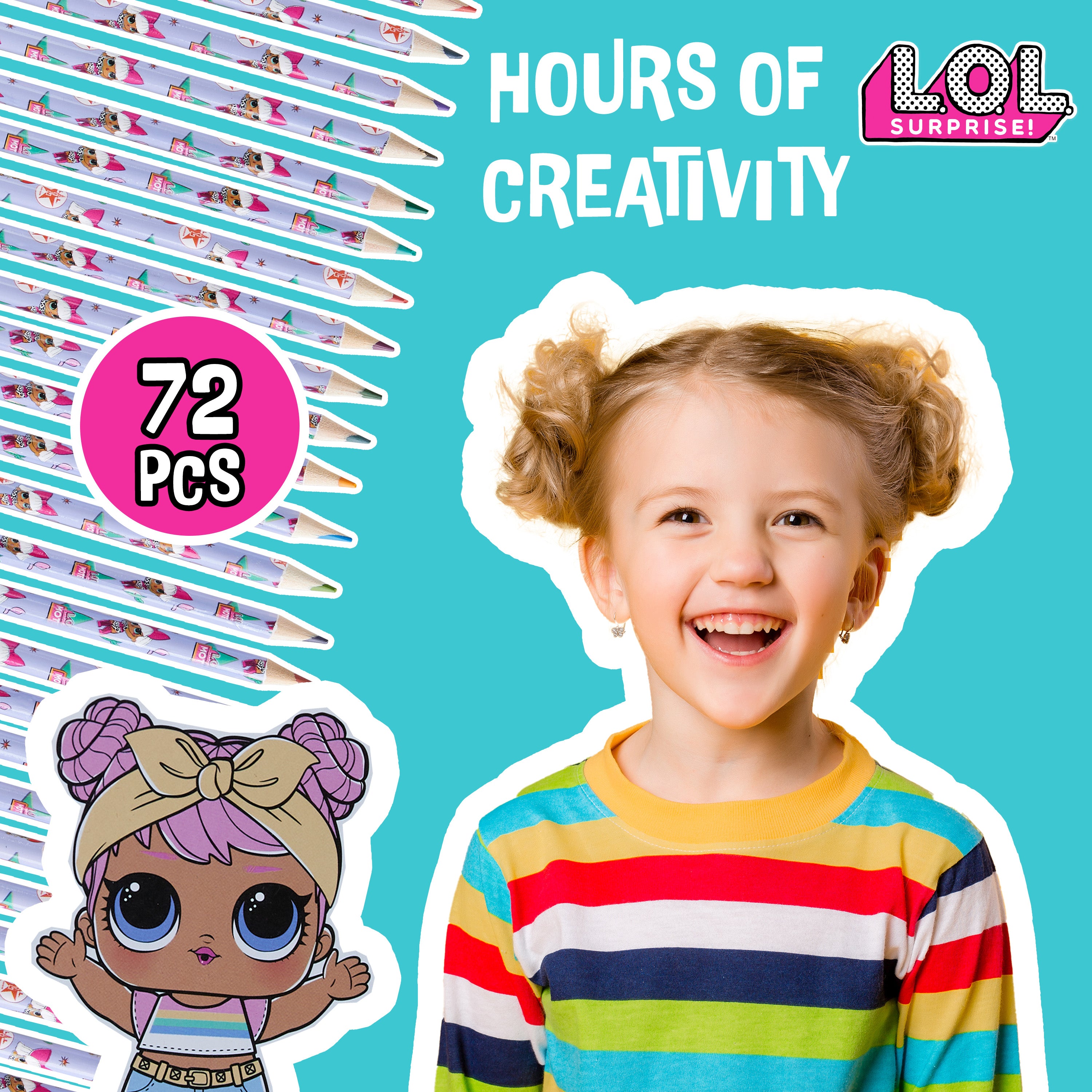 L.O.L. Surprise! Colouring Pencils for Kids - 72 Pencils Colouring Box - Get Trend