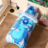 Disney Stitch Duvet Cover and Pillowcase Set Kids Teens Bedding Bedroom Accessories - Single (Blue Stitch Single)