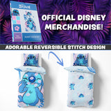 Disney Stitch Duvet Cover and Pillowcase Set Kids Teens Bedding Bedroom Accessories - Single (Blue Stitch Single)