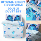 Disney Stitch Duvet Cover and Pillowcase Set Kids Teens Bedding Bedroom Accessories -Double (Blue Stitch Double)