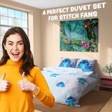 Disney Stitch Duvet Cover and Pillowcase Set Kids Teens Bedding Bedroom Accessories -Double (Blue Stitch Double)