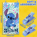 Disney Stitch Towels for Kids with 2 Pegs Clips Beach Towel Soft Absorbent Bath Shower Swimming Towel 100% Cotton Quick Dry Holiday Essentials 140x70cm - Get Trend