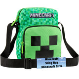 Minecraft Shoulder Bag for Kids & Teenagers, Creeper Sling Bag With Adjustable Strap, Travel & Holiday Essentials, Gamer Gifts for Boys - Get Trend