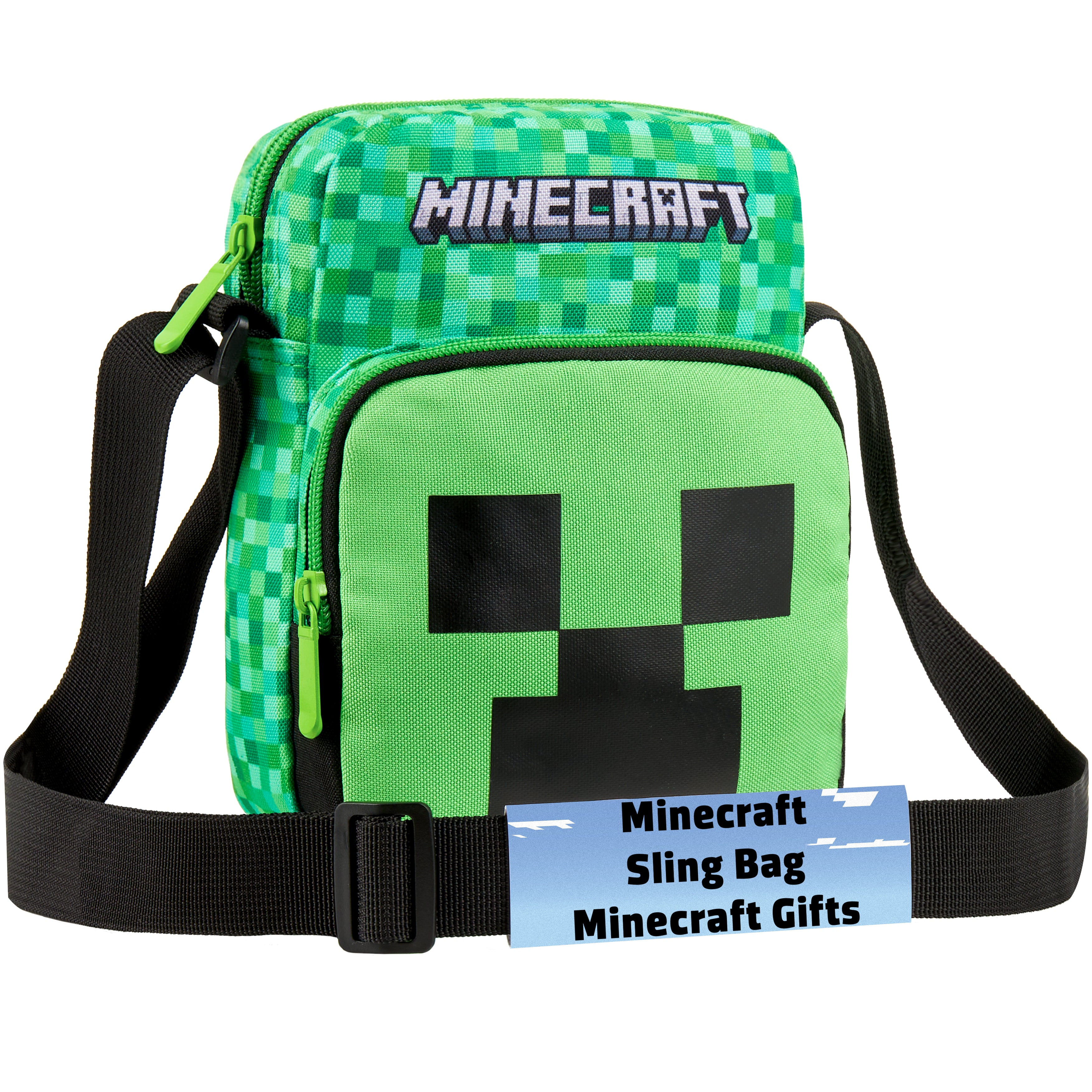 Minecraft Shoulder Bag for Kids & Teenagers, Creeper Sling Bag With Adjustable Strap, Travel & Holiday Essentials, Gamer Gifts for Boys - Get Trend