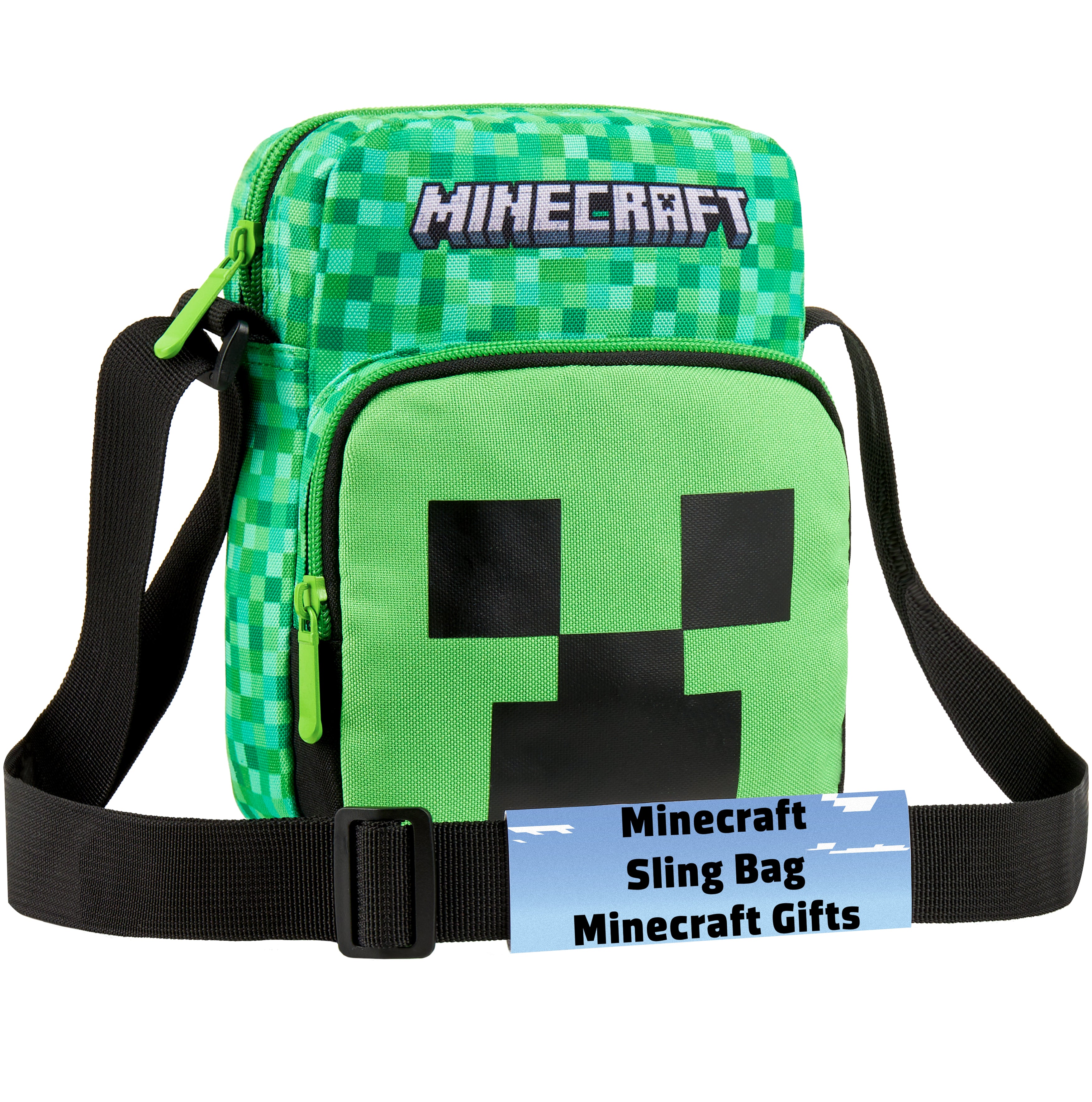 Minecraft Shoulder Bag for Kids & Teenagers, Creeper Sling Bag With Adjustable Strap, Travel & Holiday Essentials, Gamer Gifts for Boys - Get Trend