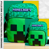 Minecraft Kids Shoulder Bag, Creeper Crossbody Bag with Adjustable Strap - Gamer Gifts for Boys