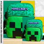 Minecraft Shoulder Bag for Kids & Teenagers, Creeper Sling Bag With Adjustable Strap, Travel & Holiday Essentials, Gamer Gifts for Boys - Get Trend
