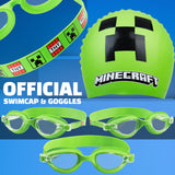 Get Trend Swimming Goggles and Swimming Cap for Kids Teenagers Anti Fog UV Protection Adjustable Strap Swim Accessories for Pool Beach Holiday - Get Trend