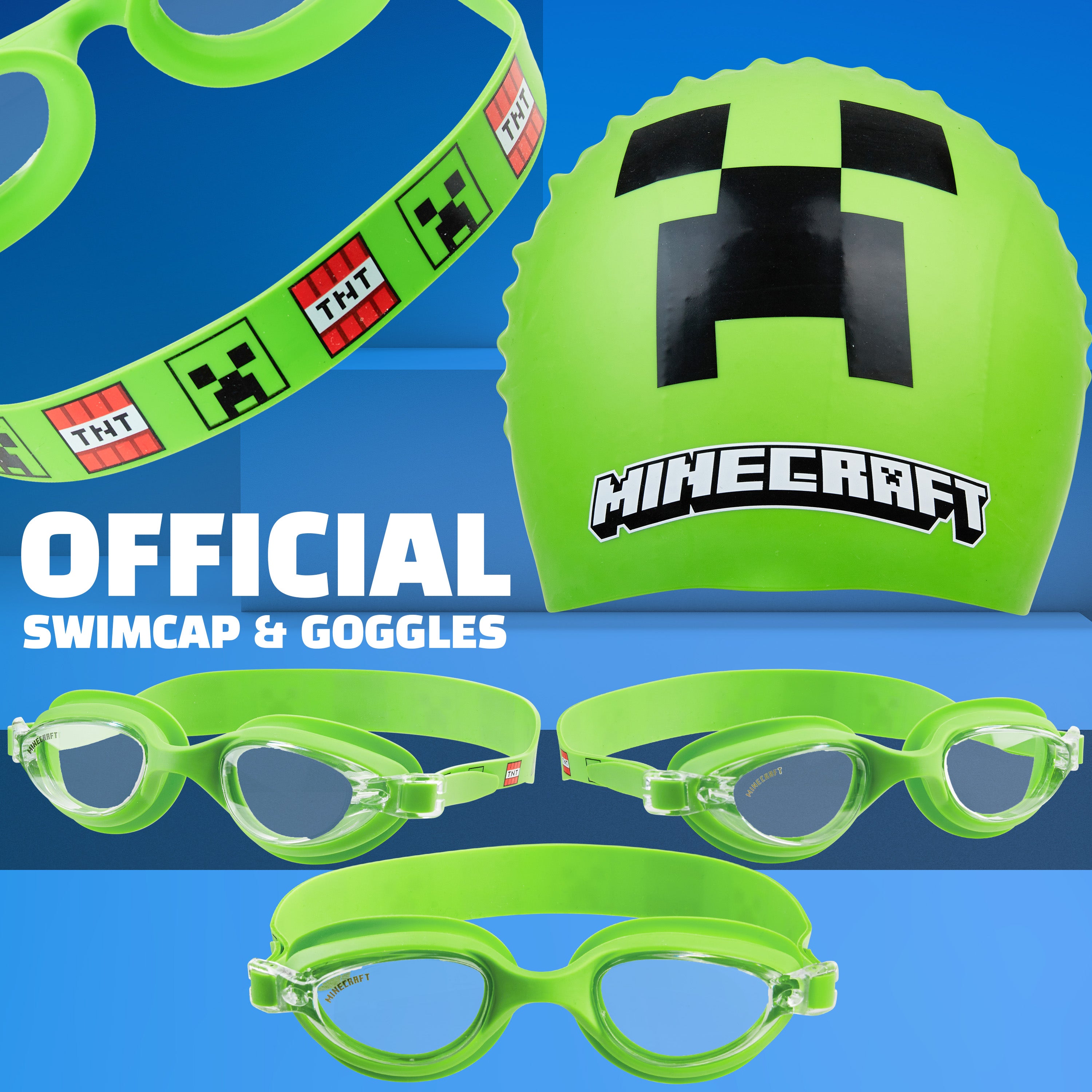 Get Trend Swimming Goggles and Swimming Cap for Kids Teenagers Anti Fog UV Protection Adjustable Strap Swim Accessories for Pool Beach Holiday - Get Trend