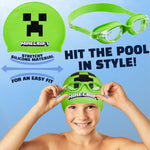Get Trend Swimming Goggles and Swimming Cap for Kids Teenagers Anti Fog UV Protection Adjustable Strap Swim Accessories for Pool Beach Holiday - Get Trend