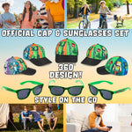 Minecraft Sunglasses Baseball Cap Set Creeper Adjustable Boys Hat 100% UV Kids Sunglasses Holiday Accessories Gamer Gifts - Get Trend