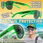 Minecraft Sunglasses Baseball Cap Set Creeper Adjustable Boys Hat 100% UV Kids Sunglasses Holiday Accessories Gamer Gifts - Get Trend