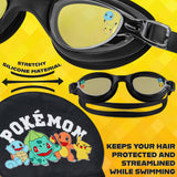 Get Trend Swimming Goggles and Swimming Cap for Kids Teenagers Anti Fog UV Protection Adjustable Strap Swim Accessories for Pool Beach Holiday - Get Trend